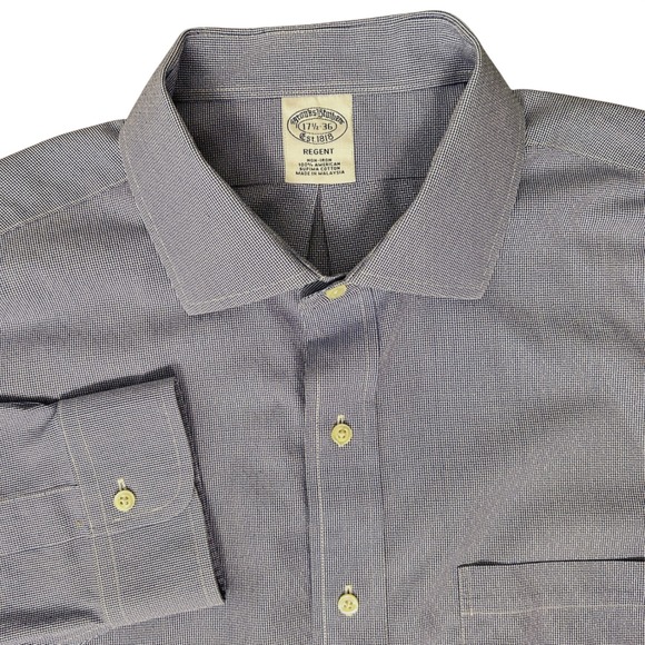 Brooks Brothers Other - Brooks Brothers Regent Classic Fit Long Sleeve Sz-2XL Blue Mini Check Non Iron
